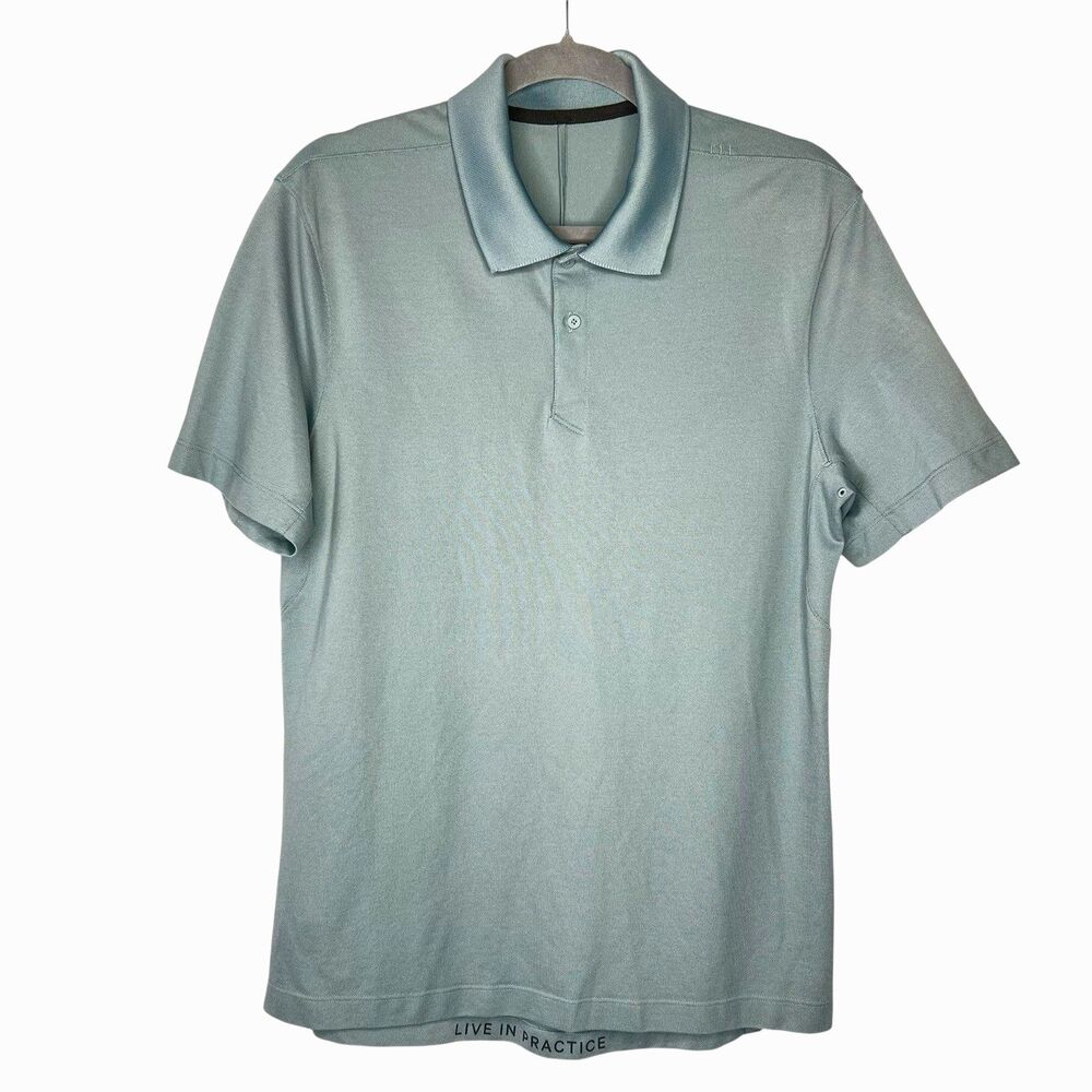 Lululemon Tech Pique Polo Shirt Live In Practice Mens Small Blue Golf Athleisure